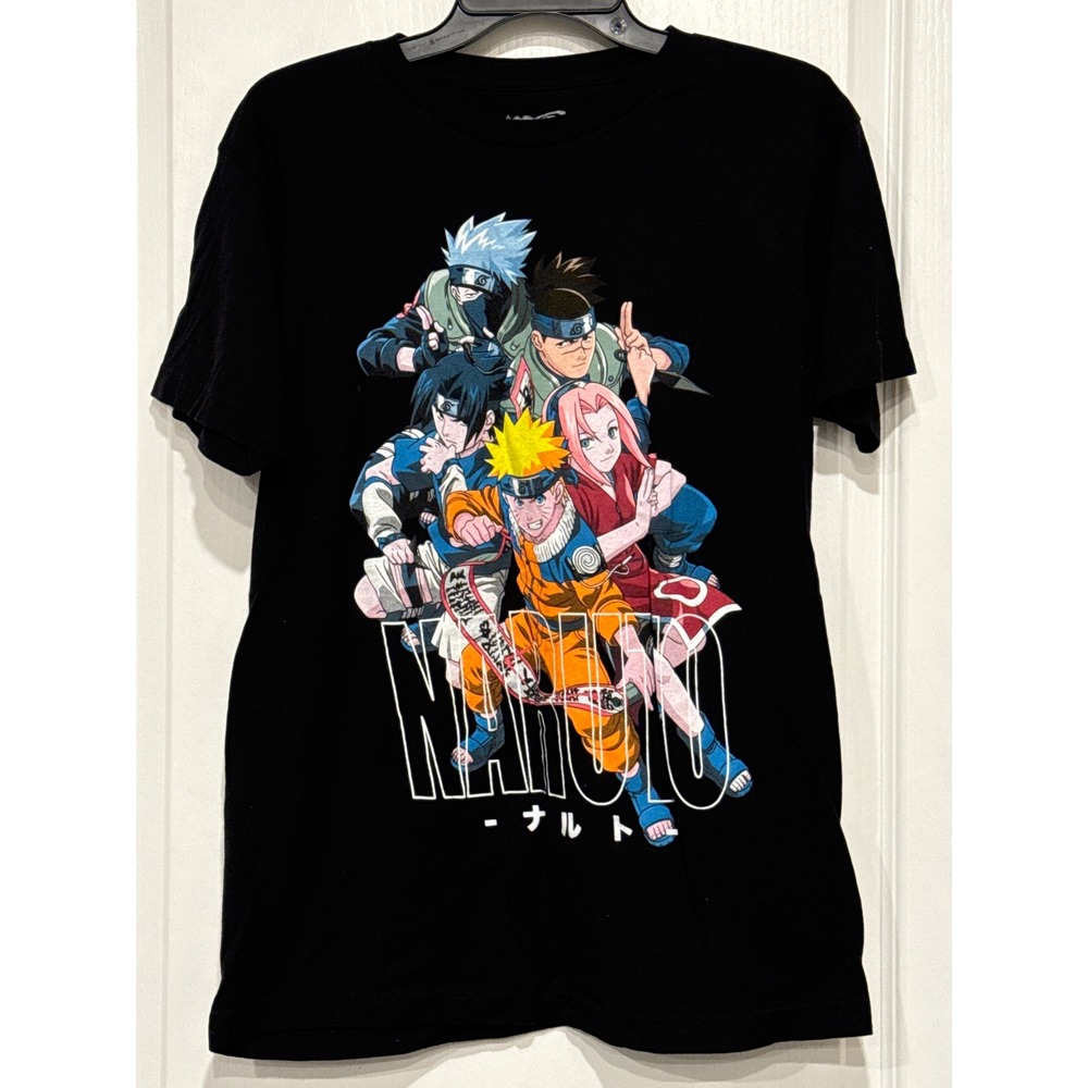 Naruto Shippuden Anime Graphic T Shirt Black Mens Size Medium 2002 Viz Media